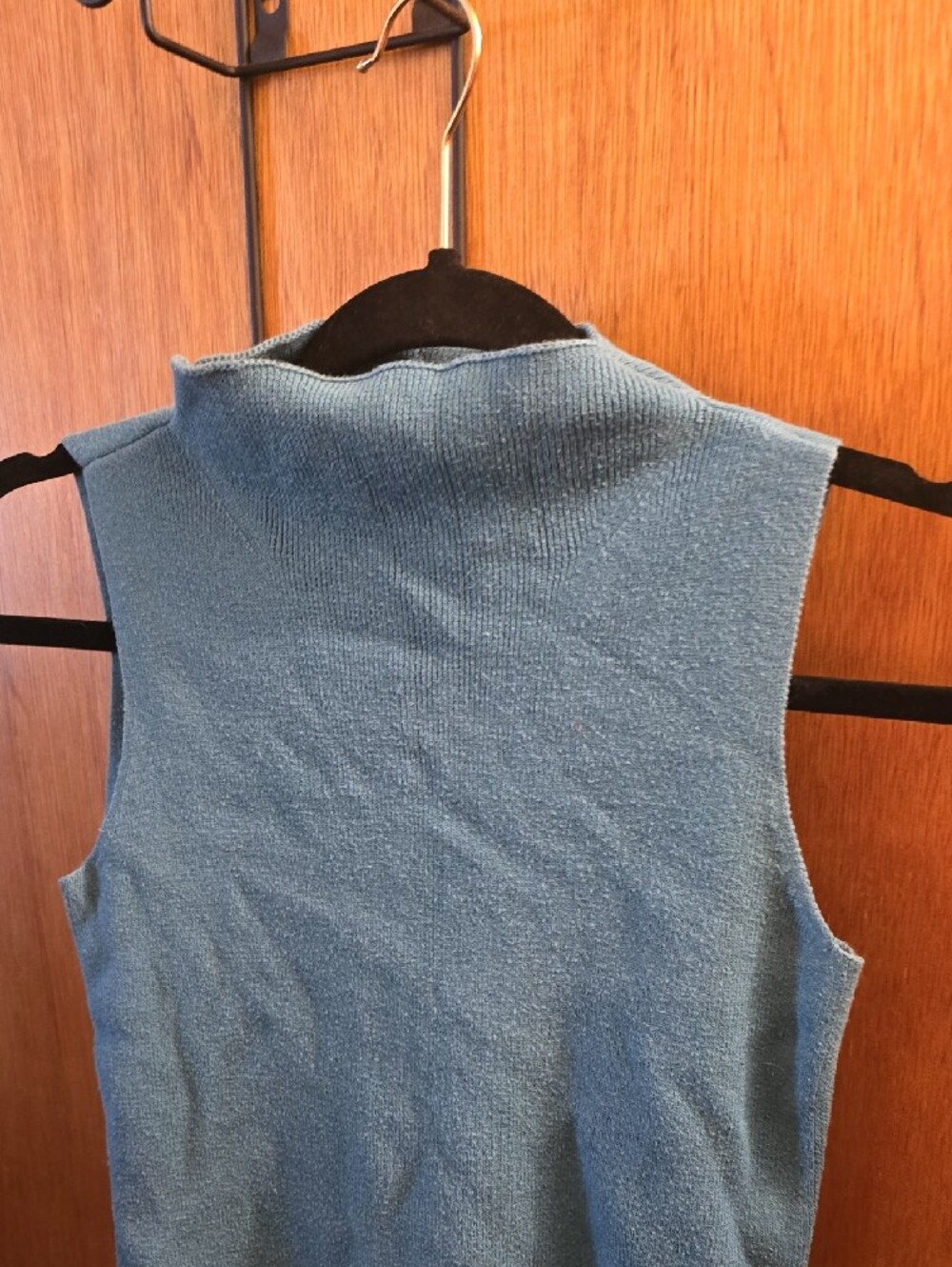 1997 Old Navy Teal Sleeveless Knit Mock Neck Top - Picture 3 of 4
